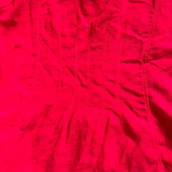 Fridaze Red Linen Button Front Pocketed Tunic Blouse L - Picture 13 of 13